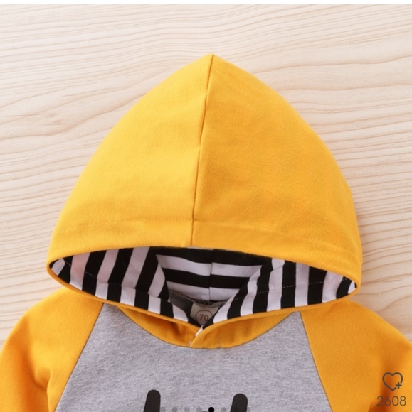Baby LIL BRO Letter Striped Hooded Jumpsuit - Picture 5 of 7